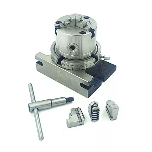 Assorts Self Centering Chuck with Back Plate 80 mm Jaw Size 3 Jaws 80 mm Rotary Table