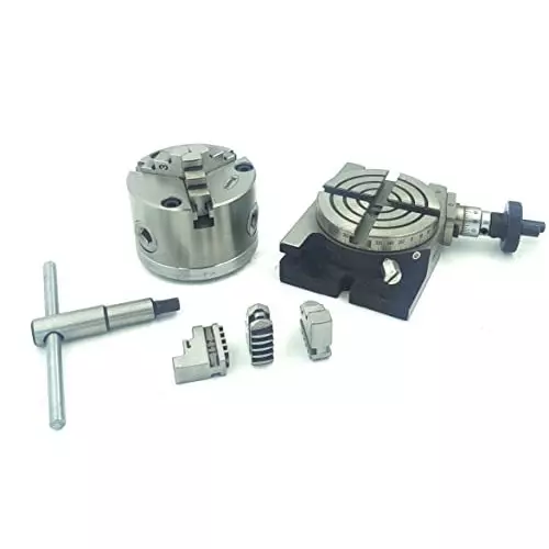 Assorts Self Centering Chuck with Back Plate 80 mm Jaw Size 3 Jaws 80 mm Rotary Table