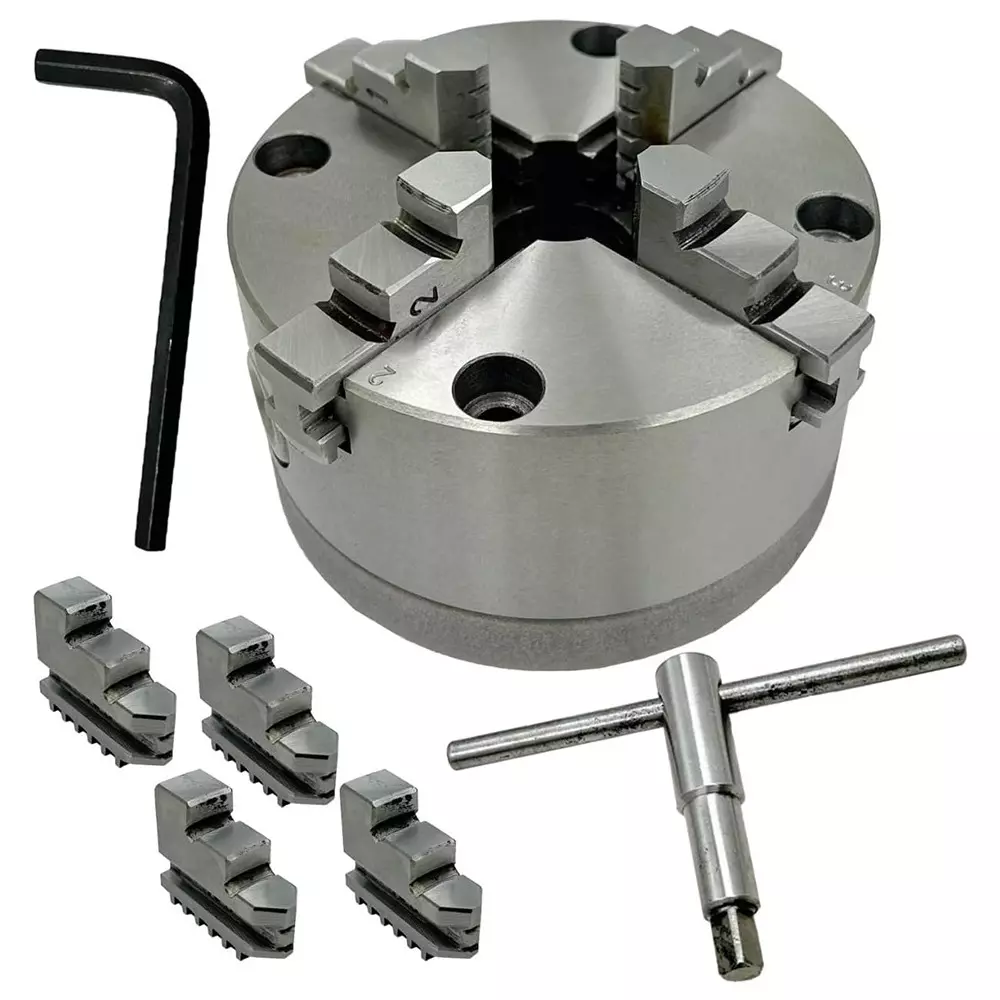 Assorts Self-Centering Lathe Chuck with Back Plate 125 mm Size 4 Jaws 1-1/2 Inch x 8 TPI for Boxford Lathe
