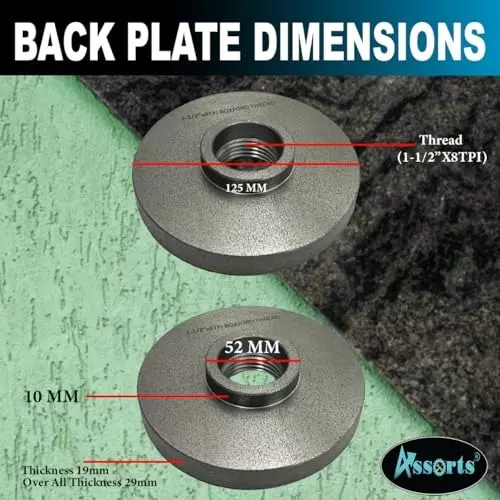 Assorts Self-Centering Lathe Chuck with Back Plate 125 mm Size 4 Jaws 1-1/2 Inch x 8 TPI for Boxford Lathe