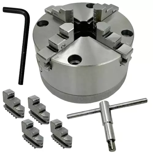 MachEl 5 inch (125 mm) 4-Jaw Self-Centering Lathe Chuck with Cast Iron Backplate For Boxford Lathe