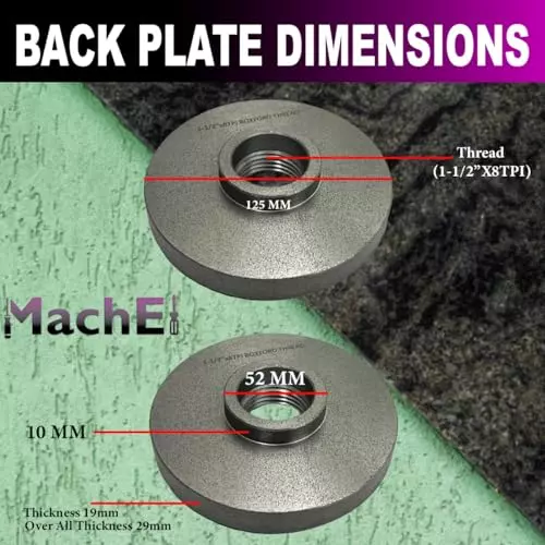 MachEl 5 inch (125 mm) 4-Jaw Self-Centering Lathe Chuck with Cast Iron Backplate For Boxford Lathe