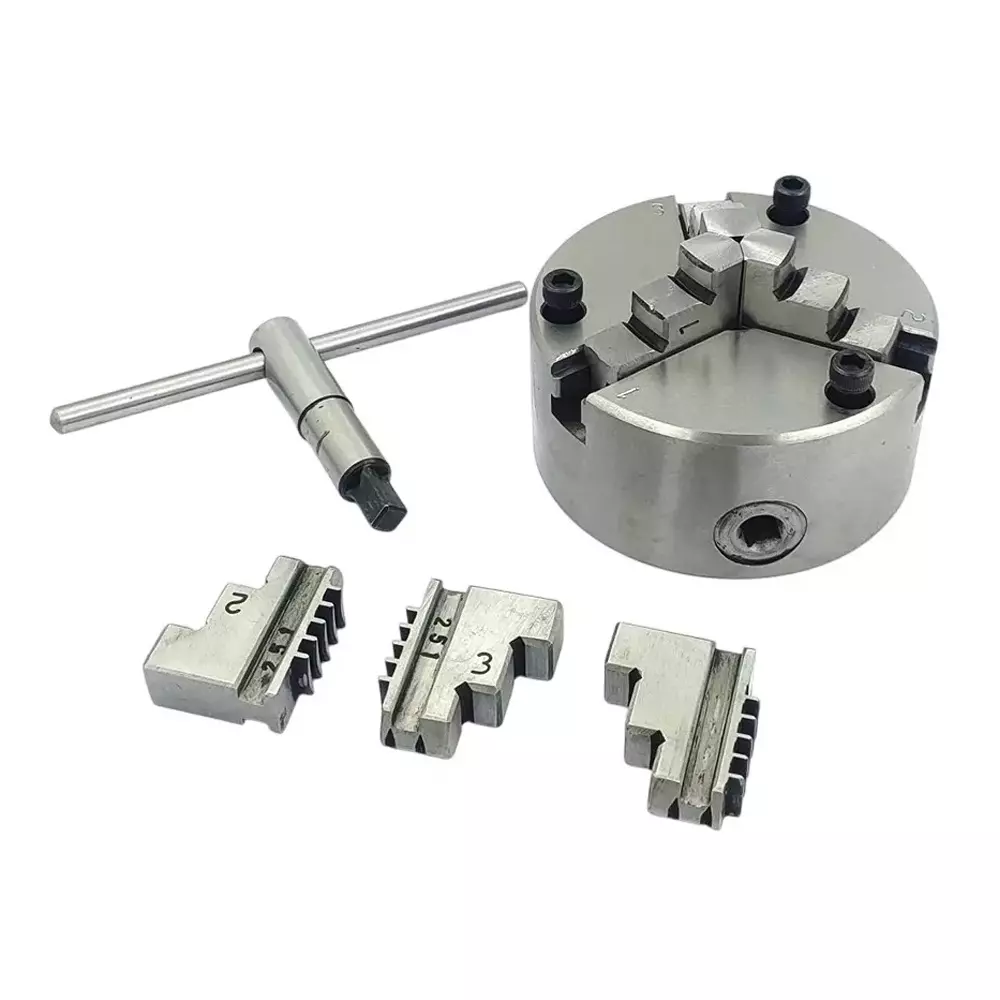 Buyohlic International 3 Jaw Self Centering Chuck 100 mm with Reversible Jaws for Rotary Table Milling Vice, GS-XJHV-5PJ5