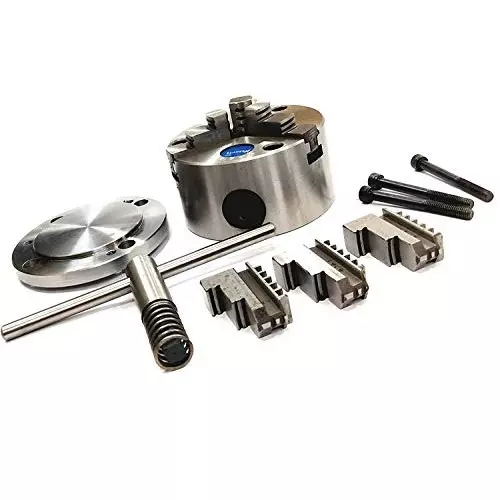 Assorts Self Centering Chuck Cast Iron and Tool Steel 100 mm Jaw Size 3 Jaws with Back Plate & 3 Set X T Nuts