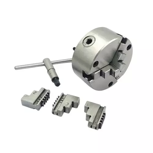 A.D INTERNATIONAL 3 Jaw Self Centering Chuck 100 mm with Reversible Jaws for Rotary Table Milling Vice, GS-XJHV-5PJ5