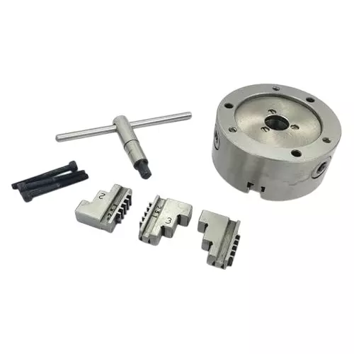 A.D INTERNATIONAL 3 Jaw Self Centering Chuck 100 mm with Reversible Jaws for Rotary Table Milling Vice, GS-XJHV-5PJ5