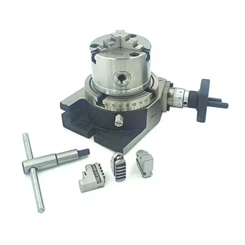 Assorts Self Centering Chuck with Back Plate 80 mm Jaw Size 3 Jaws 100 mm Rotary Table