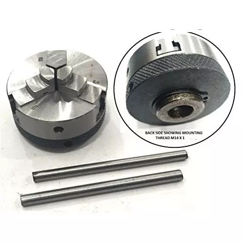 Assorts Self Centering Chuck Cast Iron M12x1 Thread 50 mm Chuck Size 3 Jaw
