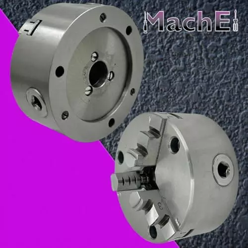 MachEl 5 inch (125 mm) 3-Jaw Self-Centering Lathe Chuck with Cast Iron Backplate For Boxford Lathes