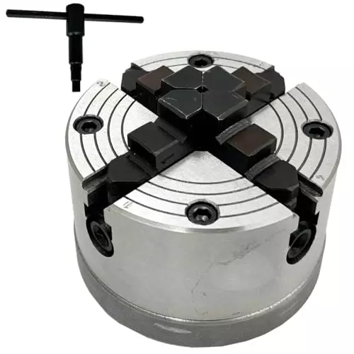 MachEl 5 inch (125 mm) 4-Jaw Independent Lathe Chuck with Cast Iron Backplate For Boxford Lathe