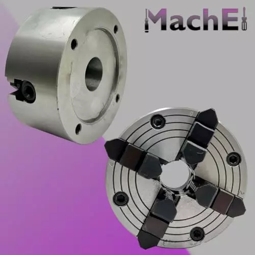 MachEl 5 inch (125 mm) 4-Jaw Independent Lathe Chuck with Cast Iron Backplate For Boxford Lathe