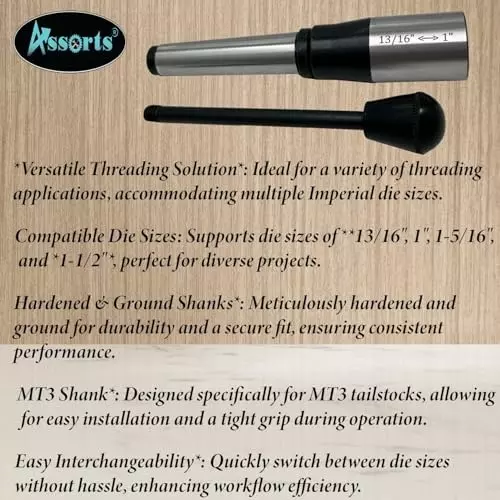 Assorts Tailstock Die Holder Set 3MT Shank Alloy Steel Circular