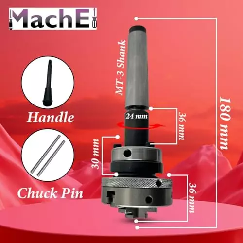 MachEl Lathe Tailstock Die Holder 3MT Shank 65 mm Chuck