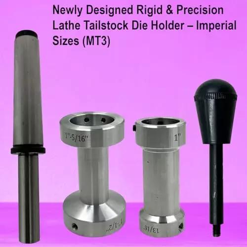 MachEl Newly Designed Rigid & Precision Lathe Tailstock Die Holder Imperial Size MT3