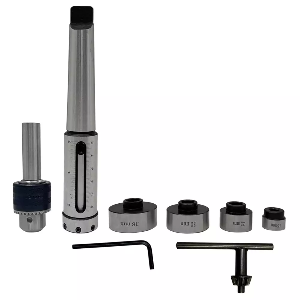 Assorts Metric Die Holder Set with Drill Chuck Alloy Steel 38, 30, 25, 20, and 16 mm Size 3MT