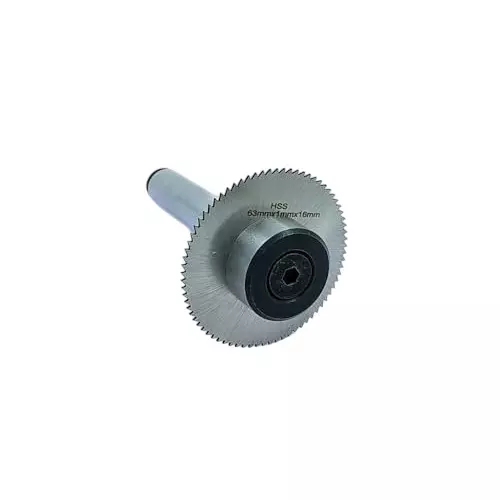 A.D INTERNATIONAL Slitting Slotting Saw Holder with 2MT Shank, M10 x 1.5 mm Drawbar Thread and Circular Saw Blade, UO-CCTH-I1AO