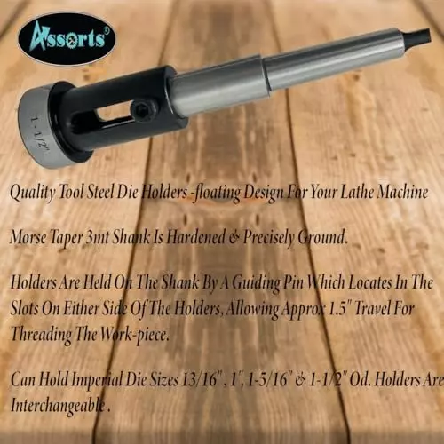 Assorts Tailstock Floating Type Imperial Die Holder 3MT Shank Tool Steel