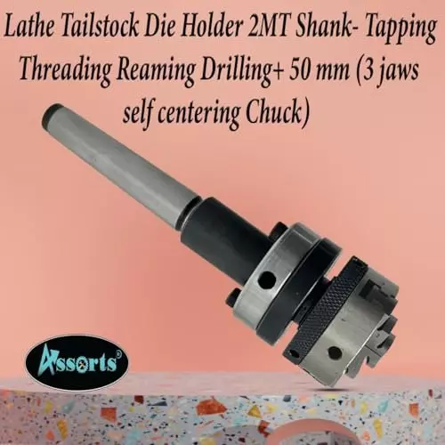 Assorts Tailstock Die Holder Set Alloy Steel 2MT 50 mm Chuck Self Centering 3 jaw