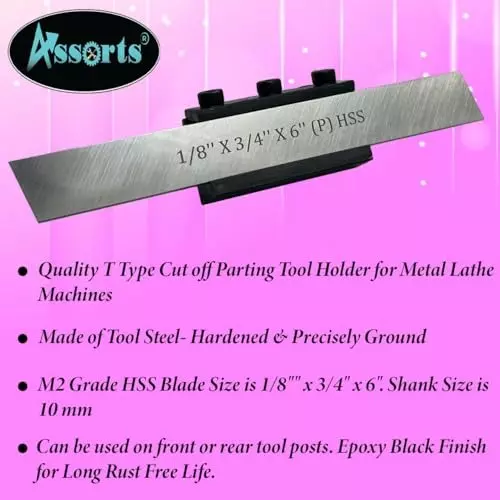 Assorts Parting Cut Off Tool Holder Tool Steel Body & HSS Blade 19.05 mm