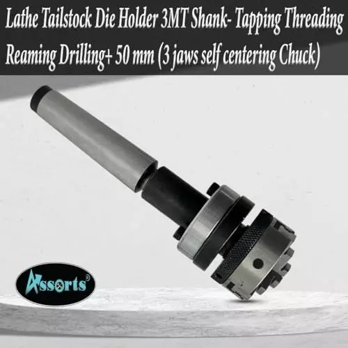 Assorts Tailstock Die Holder Set Alloy Steel 3MT 50 mm Chuck Self Centering 3 jaw