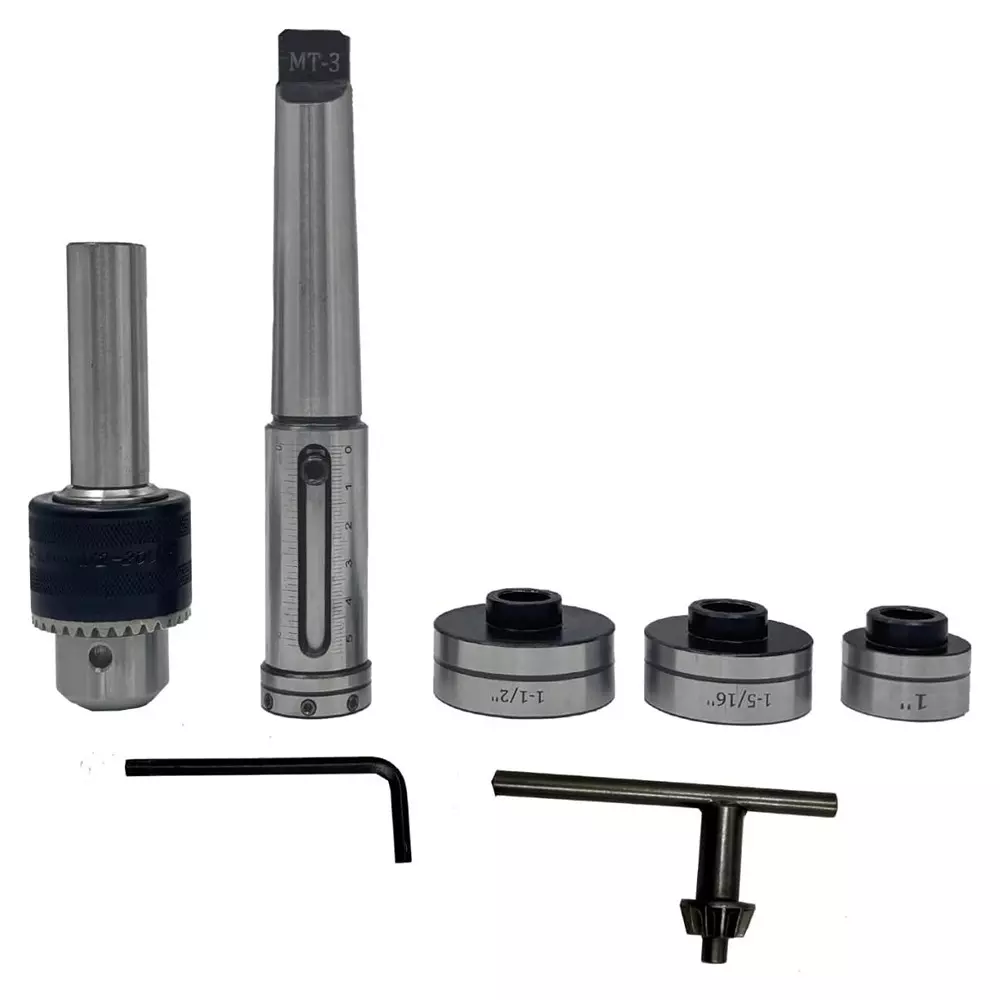 Assorts Imperial Die Holder Set with Drill Chuck Alloy Steel 38, 30, 25, 20, and 16 mm Size 3MT