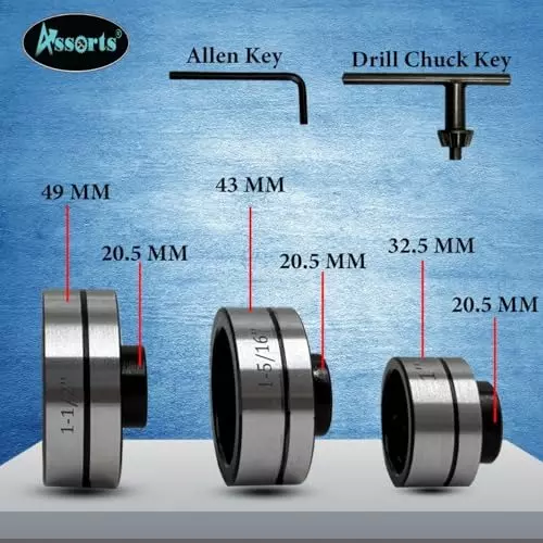 Assorts Imperial Die Holder Set with Drill Chuck Alloy Steel 38, 30, 25, 20, and 16 mm Size 3MT