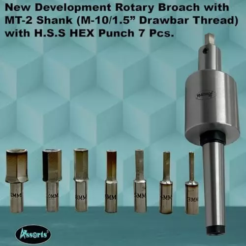 Assorts Metric Rotary Broach Tool Holder M10x1.5 mm MT2 Straight Shank Drawbar Thread
