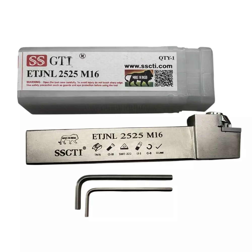 SSCTI Tool Holder Square Shank 25x25 mm Left Hand for CNC, VTL and Lath Machine, ETJNL 2525 M16