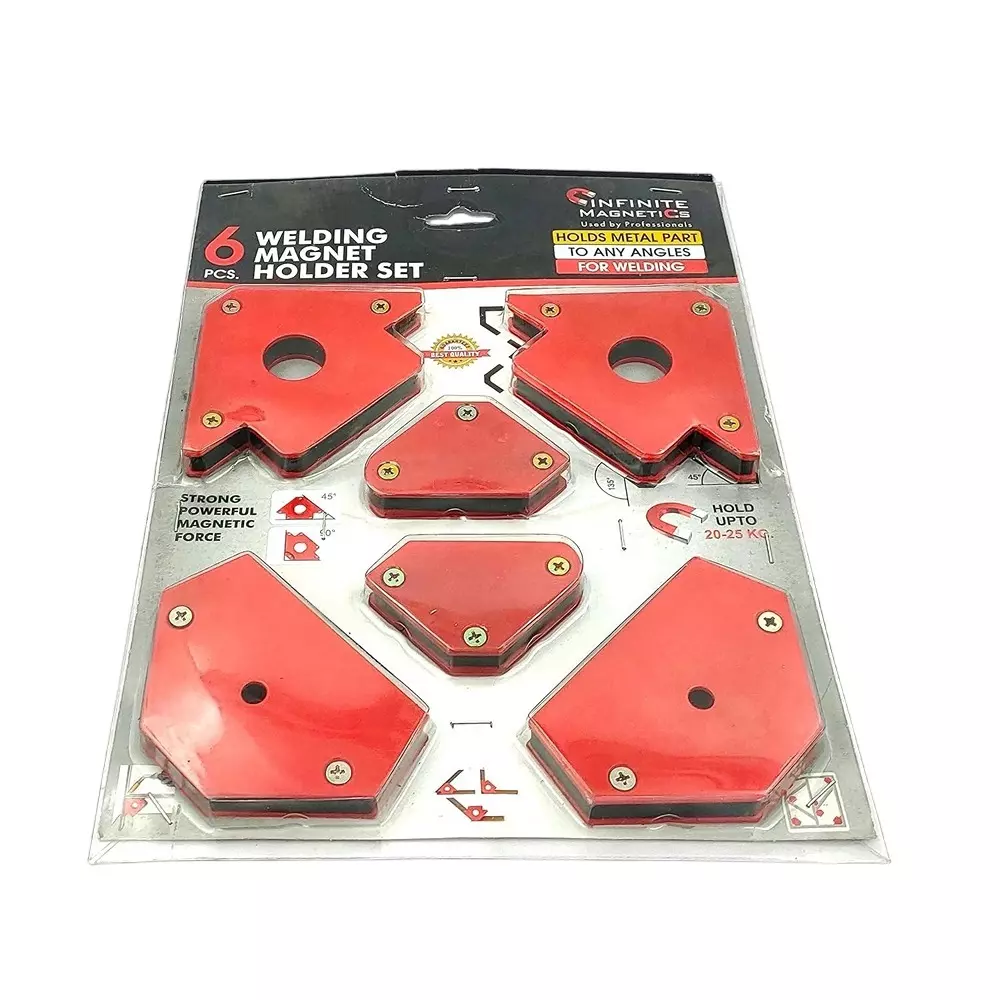 Assorts Heavy Duty Magnetic Welding Magnet Holder Set Magnetic 45�, 90� & 135� Angle 20-25 Kg Power (Pack of 6)
