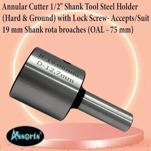 Assorts Annular Cutter Holder Tool Steel 12.7 mm Straight Shank 34 mm Body Dia