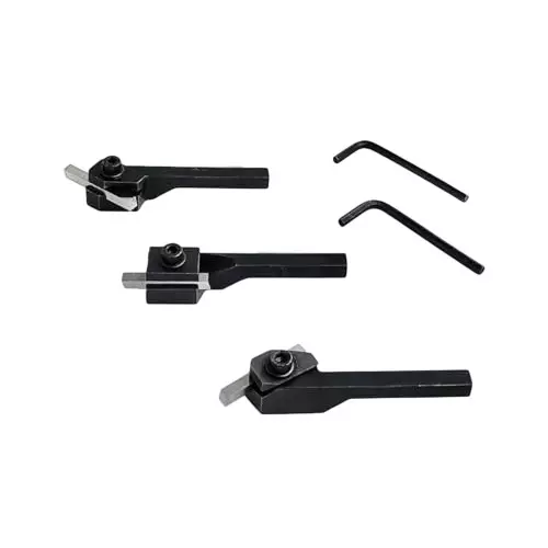 A.D INTERNATIONAL Small Lathe Turning Tool Set with 6 mm Square Shank, HSS Tool Bits and Plastic Case, HH-TF9J-M9CN (Set of 3)