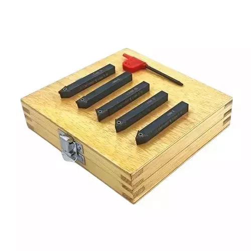 Buyohlic International Indexable Turning Tool Set 8 mm Square Shank with TCMT16T304 Carbide Cutting Tool Bit in Fitted Box for Lathe Metalworking Machine Tools, IN-XBDQ-ZOJU (Pack of 5)