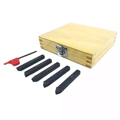 Buyohlic International Indexable Turning Tool Set 8 mm Square Shank with TCMT16T304 Carbide Cutting Tool Bit in Fitted Box for Lathe Metalworking Machine Tools, IN-XBDQ-ZOJU (Pack of 5)