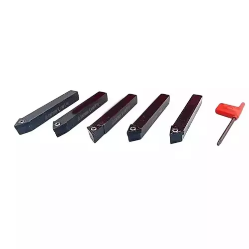 Buyohlic International Indexable Turning Tool Set 12 mm Square Shank with TCMT16T304 Carbide Cutting Tool Bit in Fitted Box for Lathe Metalworking Machine Tools, AX-U1QS-X07V (Pack of 5)