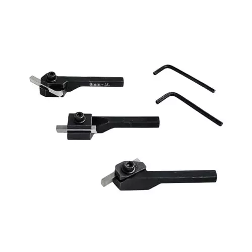 A.D INTERNATIONAL Small Lathe Turning Tool Set with 8 mm Square Shank, HSS Tool Bits and Plastic Case, MV-MJ4S-SCK6 (Set of 3)