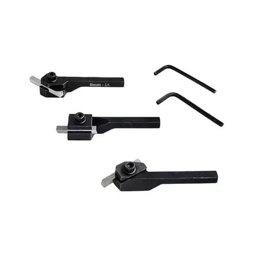 Buyohlic International Small Lathe Turning Tool Set with 8 mm Square Shank, HSS Tool Bits and Plastic Case, MV-MJ4S-SCK6 (Set of 3)