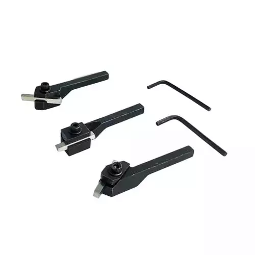 Buyohlic International Small Lathe Turning Tool Set with 10 mm Square Shank, HSS Tool Bits and Plastic Case, EM-3EFW-XCBH (Set of 3)