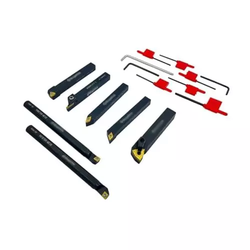 A.D INTERNATIONAL Carbide Turning Tool Set with 1/2 inch (12.7 mm) Shank for Turning Grooving Threading, 100-CS-170