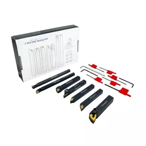 A.D INTERNATIONAL Carbide Turning Tool Set with 1/2 inch (12.7 mm) Shank for Turning Grooving Threading, 100-CS-170