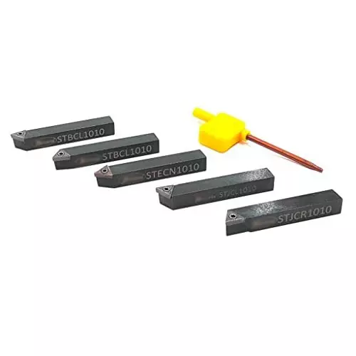 A.D INTERNATIONAL Indexable Turning Tool Set with 8 mm Square Shank for Lathe Machine, P4-NY4P-N9PR