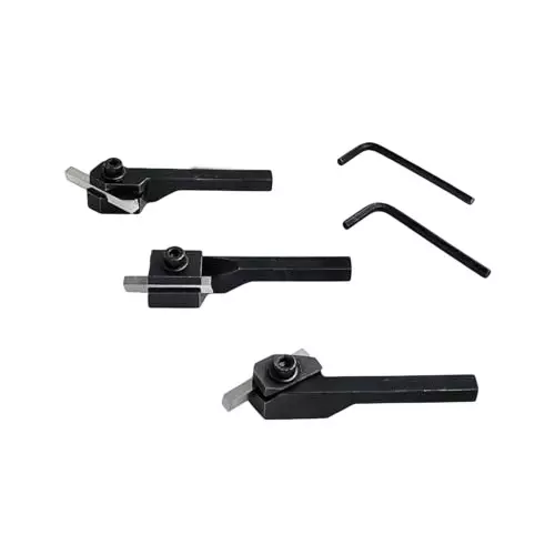 A.D INTERNATIONAL Small Lathe Turning Tool Set with 10 mm Square Shank, HSS Tool Bits and Plastic Case, EM-3EFW-XCBH (Set of 3)
