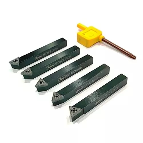 Assorts Indexable Turning Tool Set Tool Steel 8 mm Square Shank for CNC & Lathe Machine (Pack of 5)
