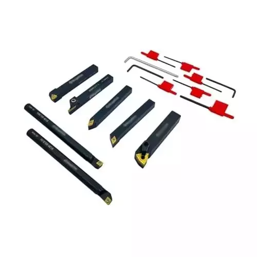 Buyohlic International Carbide Turning Tool Set with 1/2 inch (12.7 mm) Shank for Turning Grooving Threading, 100-CS-170