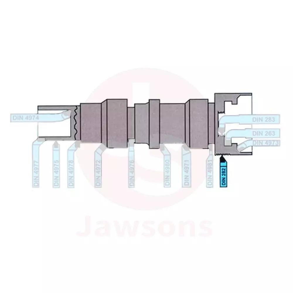 Jawsons Carbide Tipped External Threading Bit Tungsten Steel DIN282 P30 16x16 mm, Blue