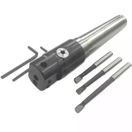 Buyohlic International 30 mm Micro Boring Head Metric Standard, MT3 Shank, M12 Drawbar With 3 Carbide Tools, 20-BH-101