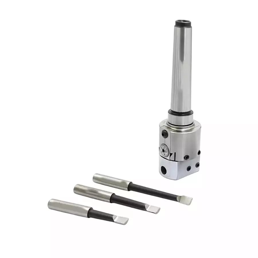 Buyohlic International Boring Head, Diameter 38 mm Metric Standard, MT3 Shank With 3 HSS Tools, 20-BH-201