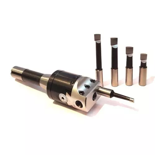 A.D INTERNATIONAL Boring Head Diameter 2 inch R8 Shank, 7/16 Unf Drawbar 1 Div. 0.0005 with 5 Pcs HSS Boring Bars, 41-CYJ1-LP44