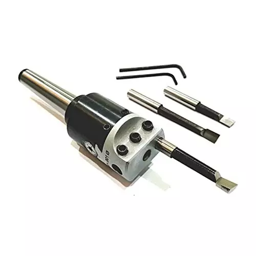 A.D INTERNATIONAL Boring Head Diameter 1.5 inch 3MT Shank, M10 x 1.5 Drawbar 1 Div. 0.001 with 3 Carbide Tipped HSS Cutting Tools, WF-SAK6-5QJC