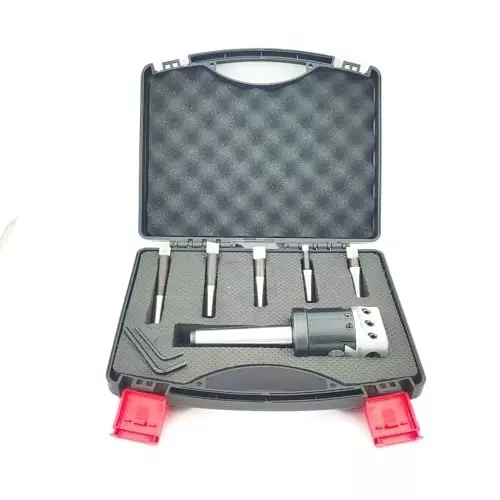 A.D INTERNATIONAL Boring Head Diameter 2 inch MT3 Shank, M12 x 1.75 Drawbar 1 Div. 0.0005 with 5 Pcs HSS Boring Bars, NK-OTFD-A6I1