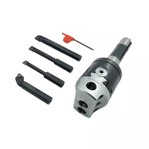 A.D INTERNATIONAL Boring Head Diameter 2 inch (50 mm) Imperial Standard R8 Shank and 7/16 inch (11.1 mm) UNF Drawbar with Indexable Boring Bars, 20-BH-421